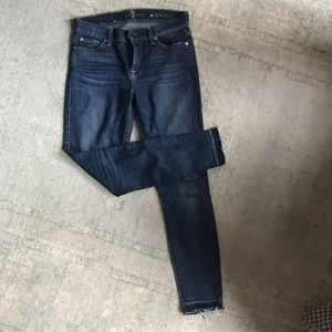 7 for all mankind raw hem skinny
